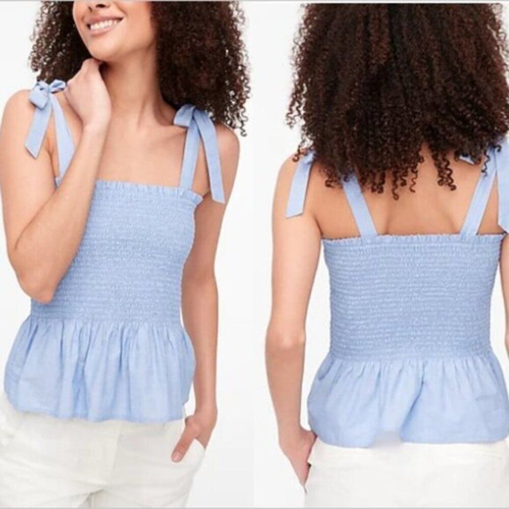 J.Crew Women's Smocked Tie-shoulder Tank Top